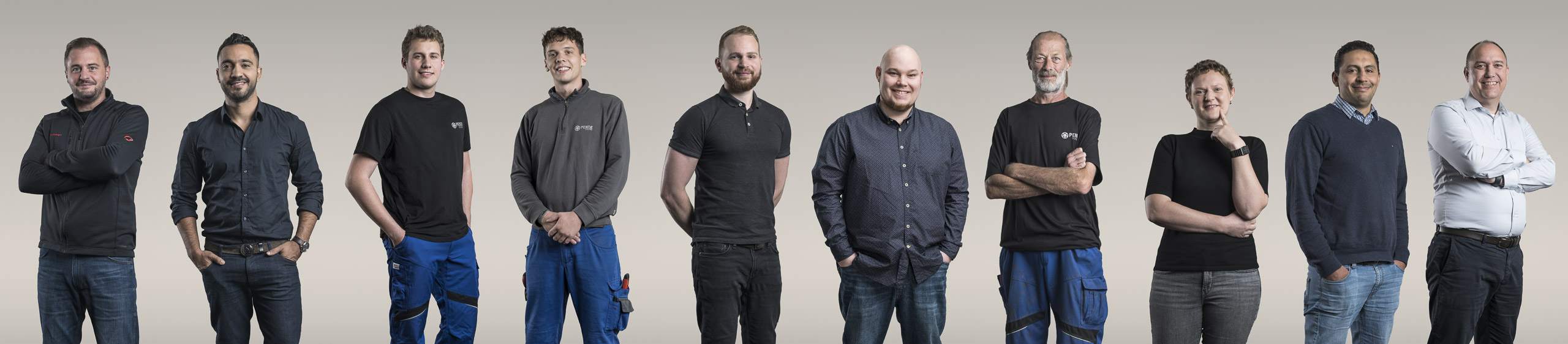Teamfoto der Penta Electric Mitarbeiter